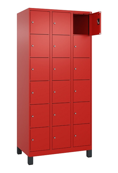 C+P Schließfachschrank Evolo PLUS, mit Füßen, 18 Fächer, 1950x900x500mm, 3020/3, 049010-306 S10025