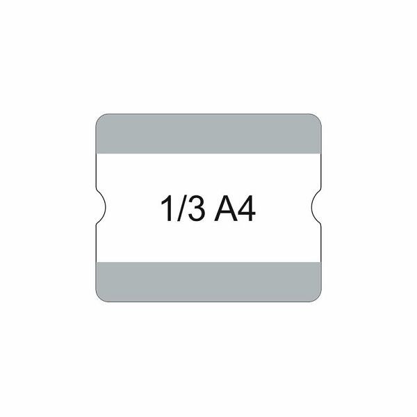 Eichner Bodenbeschriftungstasche 1/3 A4 offen, selbstklebend für innen, austauschbare Beschriftung, 216x180 mm, grau, VE: 10 Stück, 9225-20530-080