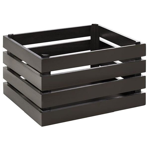 APS Holzbox -SUPERBOX-, 35 x 29 cm, Höhe: 20 cm, Akazienholz, schwarz, passend zu GN 1/2, 11724