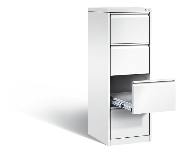 C+P Karteischrank Acurado, H1357xB433xT590mm, Farbe: Verkehrsweiß, Griffleiste, 12434-321 S10030