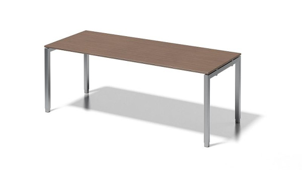 Bisley Cito Schreibtisch, 650-850 mm höheneinstellbares U-Gestell, H 19 x B 2000 x T 800 mm, nußbaum/silber, DUH2008WN355