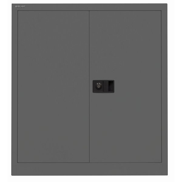 Bisley Flügeltürenschrank UNIVERSAL, 1 Fachboden für 2 Ordnerhöhen, Breite 914 mm, 634 anthrazitgrau, E402A01634