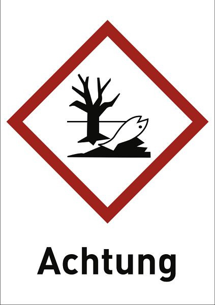 Moedel Umweltgefährlich (GHS 09) Achtung, Folie, 74x105 mm, 56403