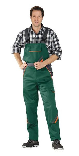 Planam Visline Latzhose, grün/orange/schiefer, Größe 58, 2432058