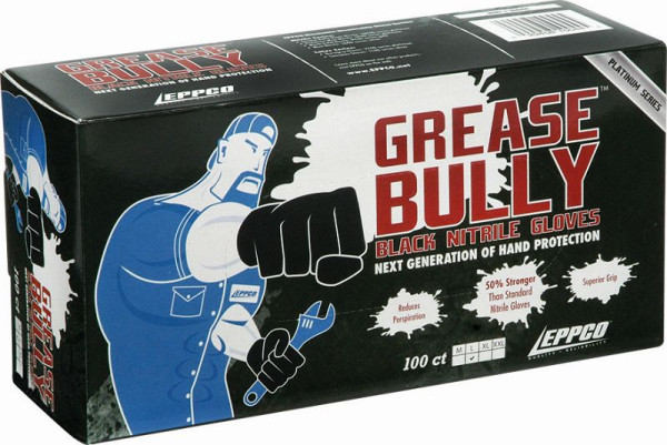 Kunzer Nitril-Einweghandschuhe schwarz "GREASE BULLY" Größe XL, VE: 100 Stück, GREASE BULLY XL