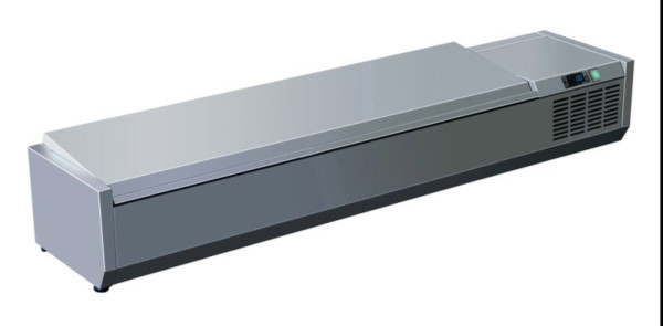 A&S Polarny Pizzakühlaufsatz mit Edelstahldeckel 6x 1/4 GN, 1400x335x300 mm, PAK1400/330SS