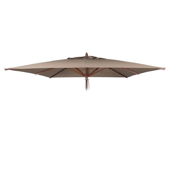 Mendler Ersatz-Bezug für Gastronomie Holz-Sonnenschirm HWC-C57b, Sonnenschirmbezug, eckig 3x3m Polyester 3kg, taupe, 120508