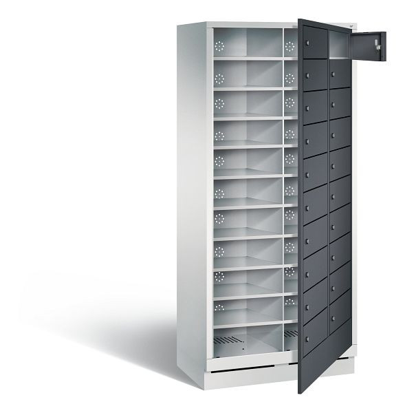 C+P Wäsche-Ausgabeschrank Evolo, H1800xB810xT500mm, Farbe: Lichtgrau / Schwarzgrau, 48160-210 S10084