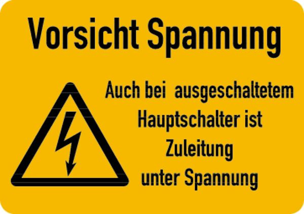 Schilder Klar Maschinenkennzeichnung Zuleitung unter Spannung, 52x37 mm Folie selbstklebend, 7512/61