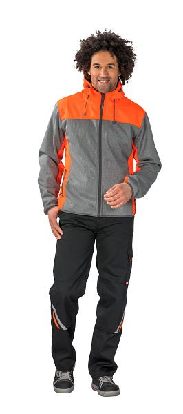 Planam Outdoor Kontrast Softshelljacke, grau/orange, Größe XL, 3732056