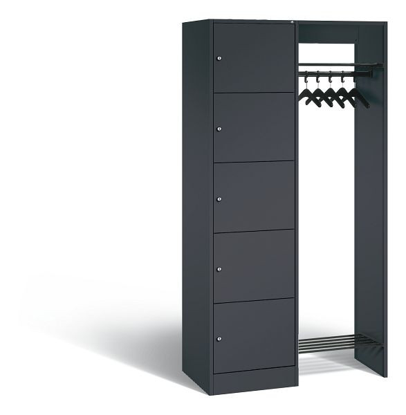 C+P Garderobe Serie 8070, H1950xB960xT480 mm, Anthrazit, 82700-00 S10017