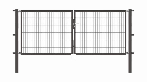 Alberts Doppeltor Flexo mit Zubehör, Breite 300 cm, Höhe: 120 cm, anthrazit, 650353