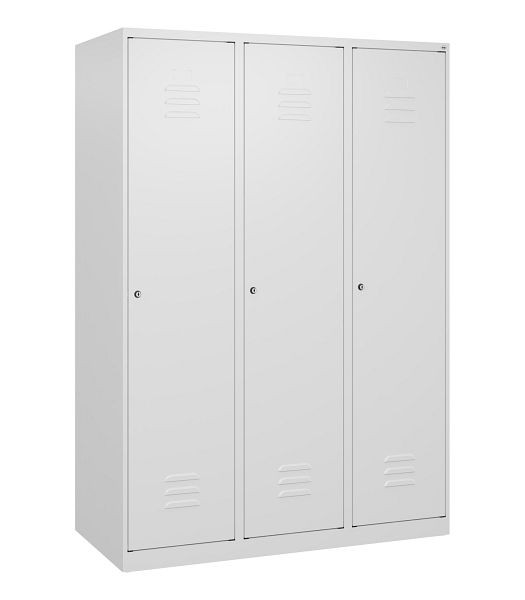 C+P Umkleidespind Classic PLUS mit Mitteltrennwand, 3 Abteile, 1700x1200x500mm, 9016/9016, Zylinderschlösser, 0800007-32F S10025