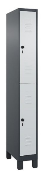 C+P Doppelstöckiger Spind Classic PLUS, Füße, 1950x250x500mm, 7016/7035, 080310-19 S10013