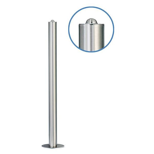 Stein HGS Absperrpfosten -Acero Halbhügel (V2A) Ø 61 mm aus Edelstahl, zum Einbetonieren, glasperlengestrahlt, 13017-gg