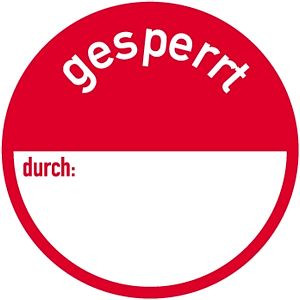 Moedel gesperrt durch:, Papier, Ø 50 mm, VE: 500 Stück /Rolle, 55321