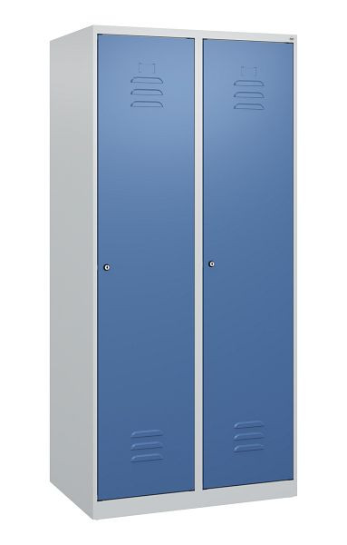 C+P Umkleidespind Classic PLUS, 2 Abteile, 1700x800x500mm, 7035/5023, Zylinderschlösser, 0800007-22 S10022
