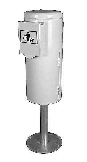 Renner Hundetoilette mit integriertem Beutelspender Behälter, inkl. Pfosten (Ø 76 mm) Einbetonieren, verzinkt, beschichtet, eisenglimmer, 7077-00PB DB703