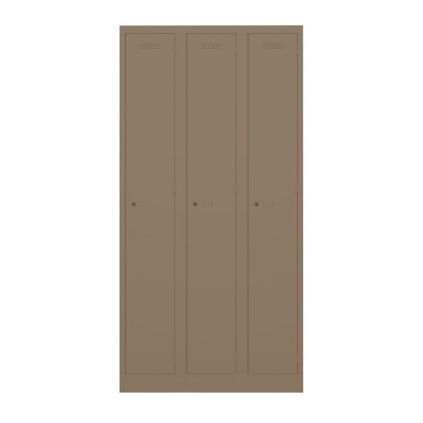 Bisley Garderobenschrank Primary Locker, 3 Abteile, 668 coffee, PL3050T1668