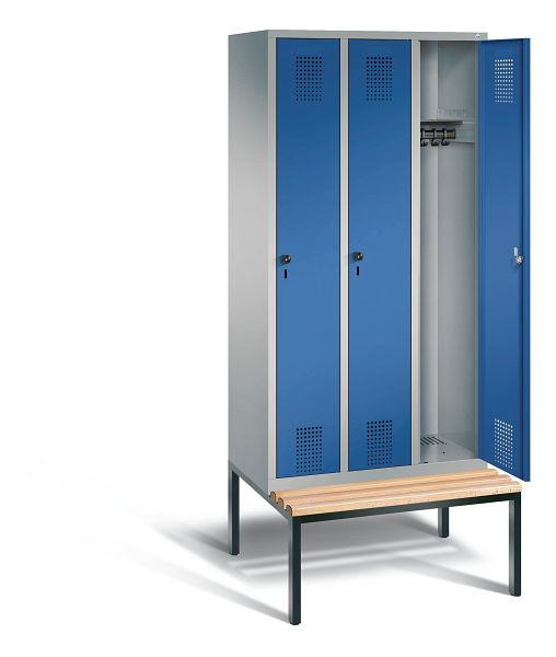 C+P Garderobenschrank Evolo, H2090xB900xT815mm, Farbe: Weißaluminium / Enzianblau, 48050-30 S10589