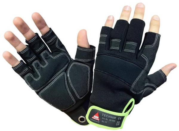 Hase Safety TECHNIK-0 Finger, Sicherheitshandschuhe Synthetikleder, Größe: 8, VE: 10 Paar, 421050-8