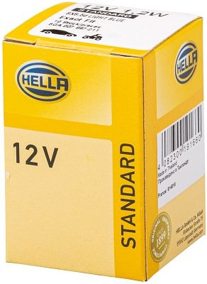 HELLA Halogen-Glühlampe, Sockelglühlampe, Standard, 12V, 1,2W, Sockelausführung Glühlampe: BX8.5d, Schachtel, 8GA 007 997-211