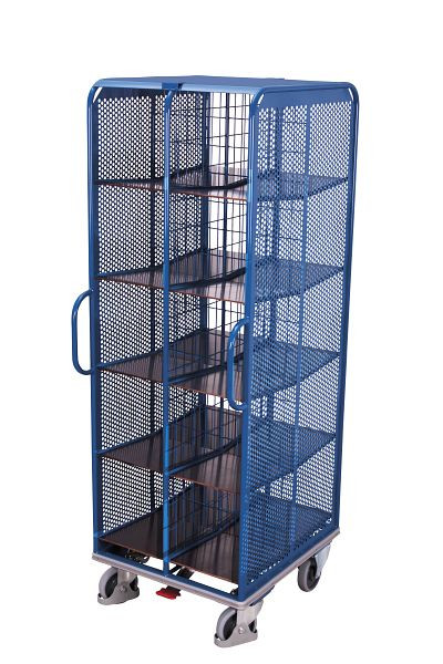 VARIOfit Aktenwagen mit 20 Fächern, Außenmaße: 690 x 860 x 2.015 mm, RAL 5010 enzianblau, sw-574.002