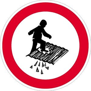 Moedel Betreten verboten, Durchsturzgefahr, Folie, Ø 100 mm, 58900