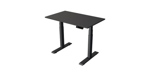 Kerkmann Steh-/Sitztisch B 1000 x T 600 mm, anthrazit, elektrisch höhenverstellbar von 630 - 1270 mm, anthrazit/anthrazit, 10270413