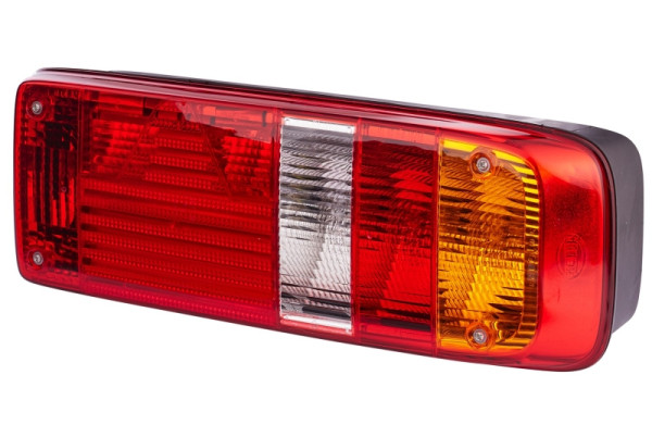 HELLA Heckleuchte, EasyConn I Hybrid, Hybrid, 24V, geschraubt/Anbau, mehrfarbig, LED-Lichtfarbe: rot, 7-pol (ECon), Rundstecker, rechts, 2VP 340 932-001