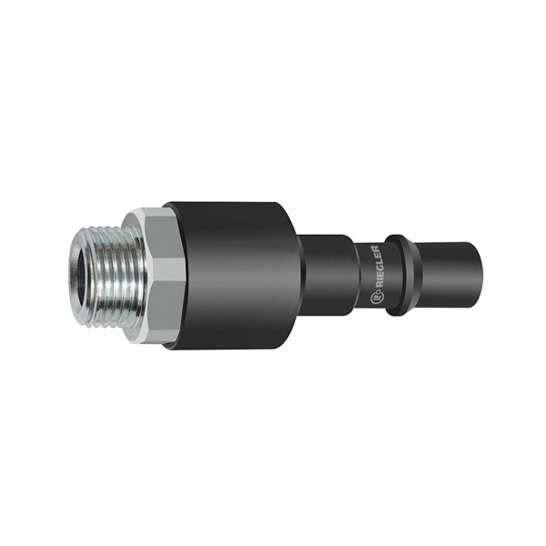 Riegler Nippel mit RSV für Kupplungen NW 11, ISO 6150 C, Stahl, G 1/2 AG, 141795