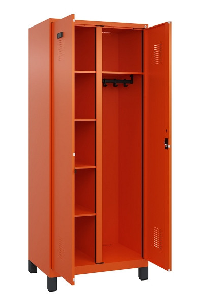 C+P Wäsche-/Garderobenspind Evolo PLUS, mit Füßen, 2 Abteile, 1950x800x500mm, 2, Zylinderschloss, 049610-22 S10050
