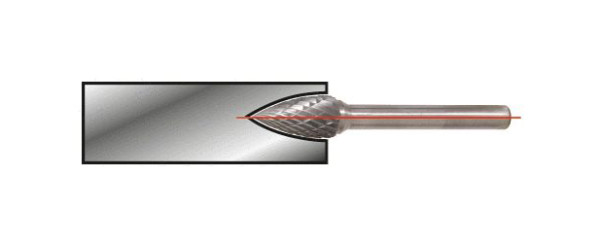 KS Tools HM Spitzbogen-Frässtift Form G, 3mm, 515.3251, 4042146256954