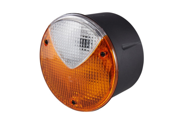 HELLA Blinkleuchte - Halogen - 24/12V - Anbau/geschraubt - Lichtscheibenfarbe: gelb/weiß - Stecker: Flachstecker - links/vorne/rechts, 2BE 964 169-071
