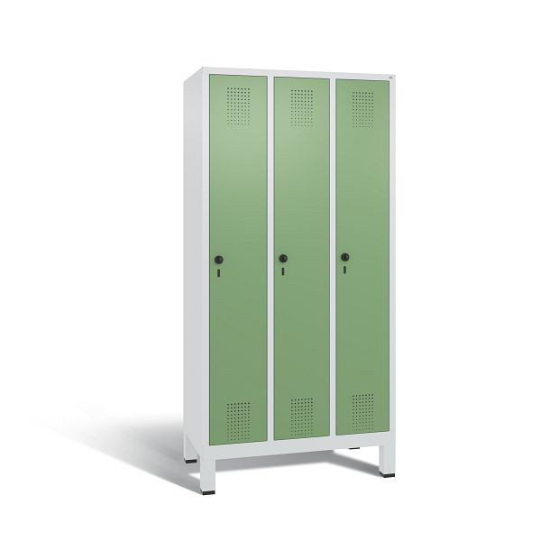 C+P Spind Evolo, 3 Abteile, H1850xB900xT500 mm, Grau/Resedagrün, 48010-30 S10160