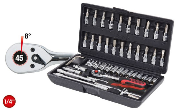 KS Tools 1/4" CHROME+ Steckschlüssel-Satz, 48-teilig, 918.0648