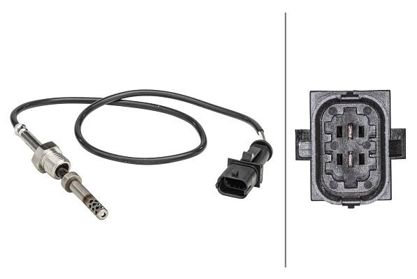 HELLA Sensor, Abgastemperatur, 2-polig, geschraubt, Kabel: 460mm, 6PT 358 181-191