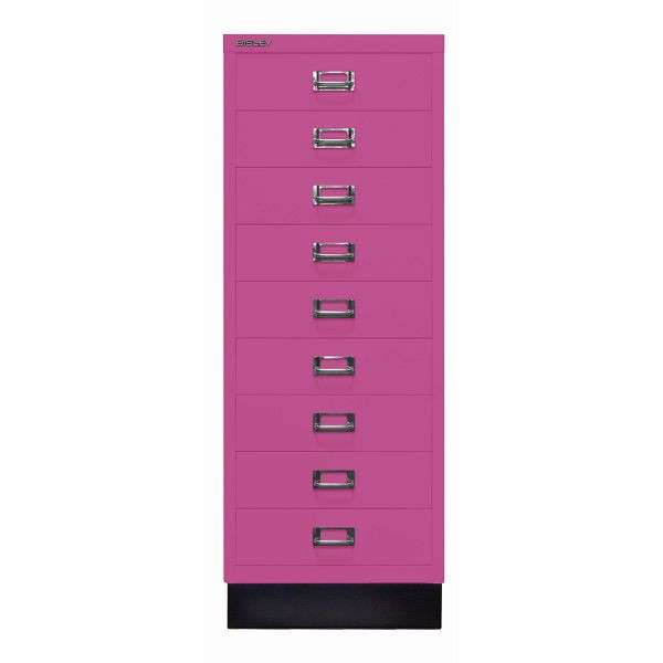 Bisley MultiDrawer™, Inkl. Sockel, DIN A3, 9 Schubladen, 681 fuchsia, L39A39S681