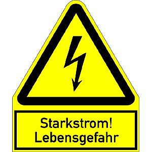 Moedel Starkstrom! Lebensgefahr, Kombischild, Alu, 200x244 mm, 57997