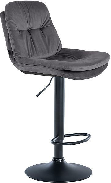 CLP Barhocker Laurel Samt schwarz, dunkelgrau, 323959