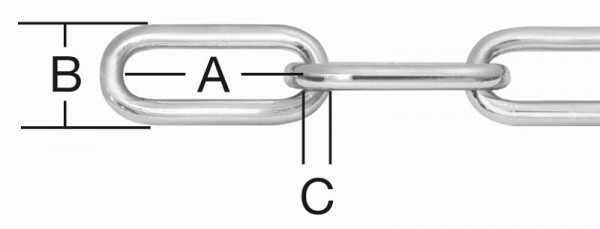 Vormann Rundstahlkette Form C 8mm, verzinkt, VE: 10 Meter, 008200080Z