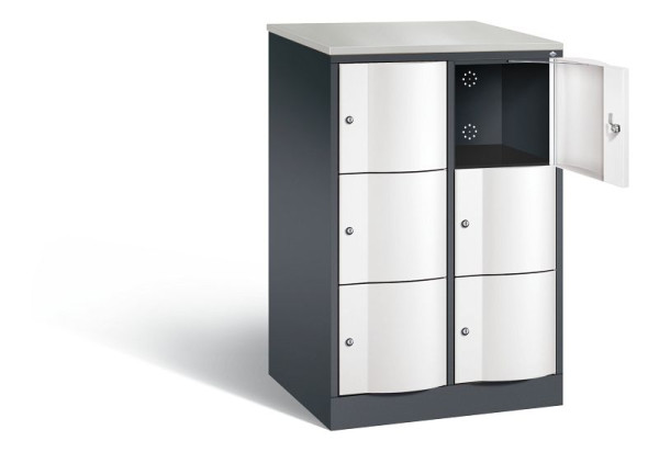 C+P XL-Schließfachschrank Resisto, H1255xB772xT640mm, Farbe: Schwarzgrau / Verkehrsweiß, 8573-273 S10116