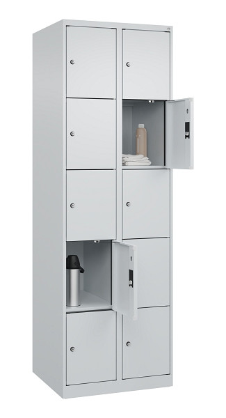 C+P Schließfachschrank Evolo PLUS, 10 Fächer, 1850x600x500mm, 7035/7035, 049000-205 S10013