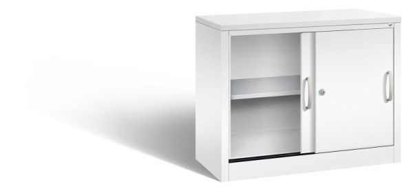 C+P Sideboard mit Schiebetüren Acurado, H720xB1000xT400mm, Farbe: Verkehrsweiß, Bügelgriff, 2 OH, 5725-00 S10070