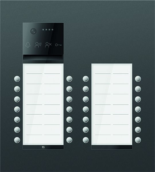 TCS Türkontrollsystem PES PRO IP Video Außenstation 28T 4 Spalten UP RAL7016 anthrazitgrau, AVU400428-0017