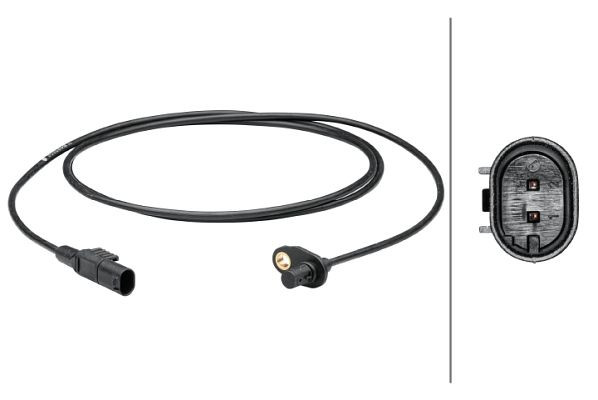 HELLA Sensor, Raddrehzahl, 2-polig, Hinterachse, Gesamtlänge: 1752mm, 6PU 012 679-581