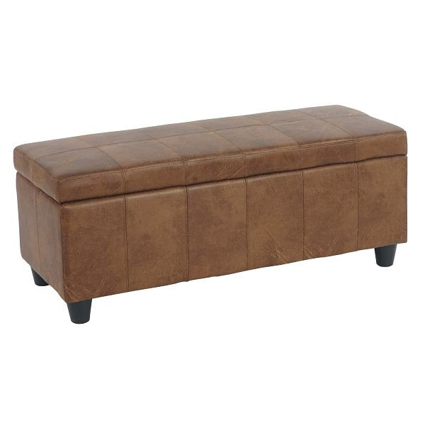 Mendler Aufbewahrungs-Truhe Kriens, Sitzbank Bank, Stoff/Textil, 45x114x45cm, Wildlederimitat, 33716