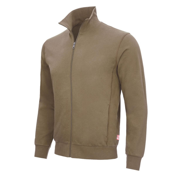 NITRAS MOTION TEX LIGHT, Sweatjacke, 70% Baumwolle / 30% Polyester, 300 g/qm, Größe: 5XL, Farbe: khaki, VE: 15 Stück, 7020-5100-5XL