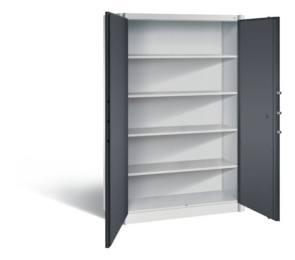 C+P Feuerschutzschrank Certos, H1950xB1200xT500mm, Farbe: Lichtgrau / Schwarzgrau, Klinkengriff, 5 OH, 1180-00 S10310