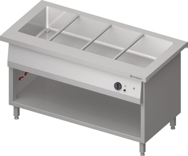 Stalgast Edelstahl Bain-Marie-Station "Free Flow" mit einem Becken 4x GN1/1, 1465x750x880 mm Granitabdeckung "Standard G1", FF14208